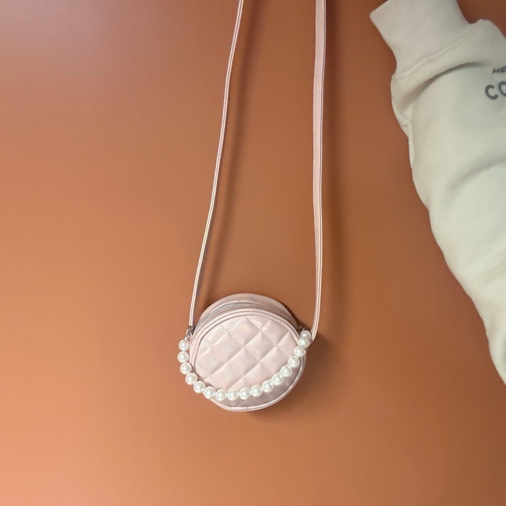 Children's place Pink Quilted Mini Bag with Pearl Detail